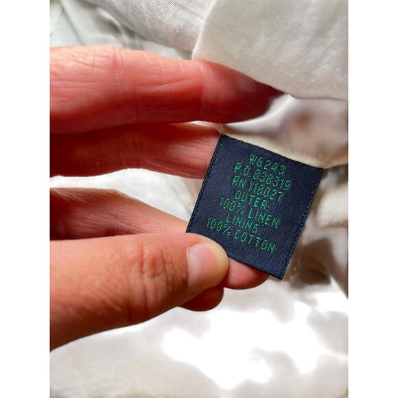 Boden Women 10 Linen Pleated Skirt Blue & White Circle Pattern‎ Swing Poka Dot - Picture 3 of 9